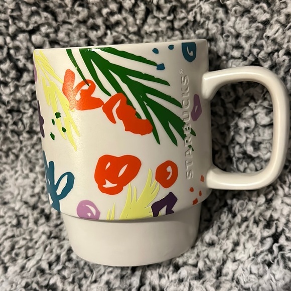 Starbucks mug Ceramic Floral Colorful - Picture 1 of 8
